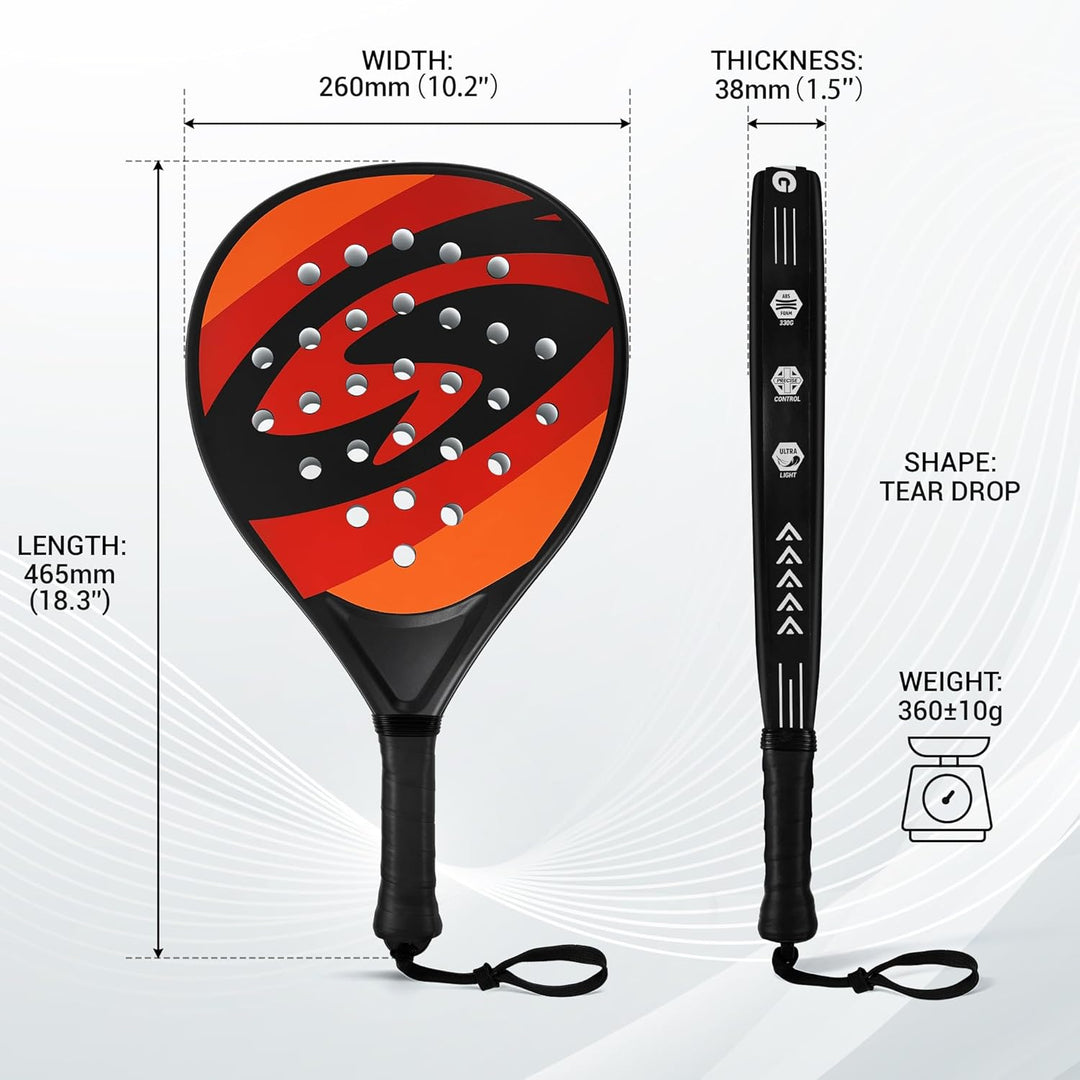 Padelracket 2er-Set mit ABS-Oberfläche und Eva-Schaumkern, für Erwachsene, inklusive Zwei Bällen und