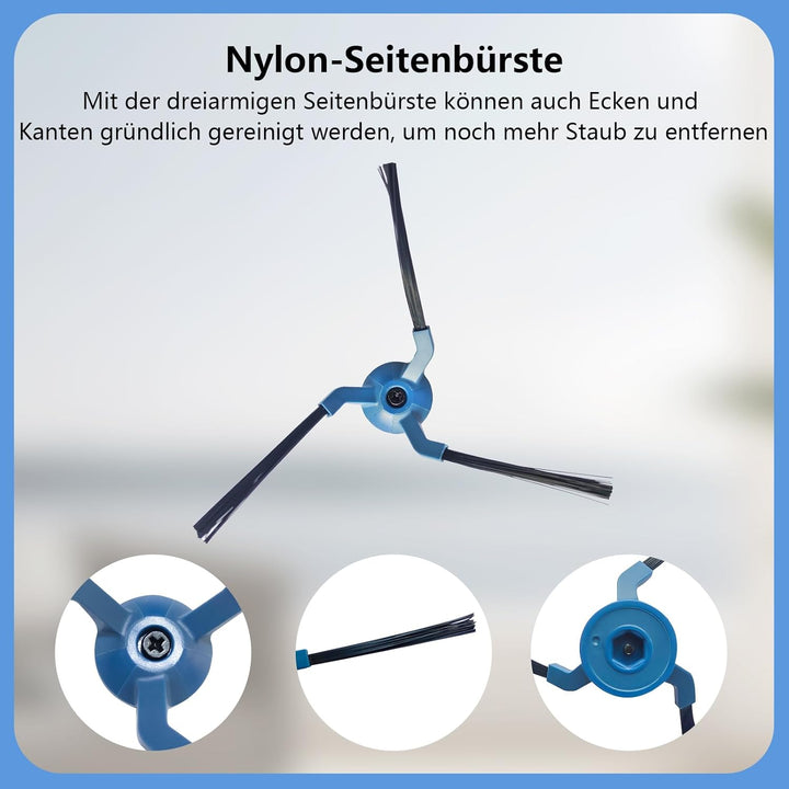 X10 Pro Omni Zubehör Set für Eufy X10 Pro Omni Saugroboter, 29 Stück, 2 Rollenbürste 6 Seitenbürsten