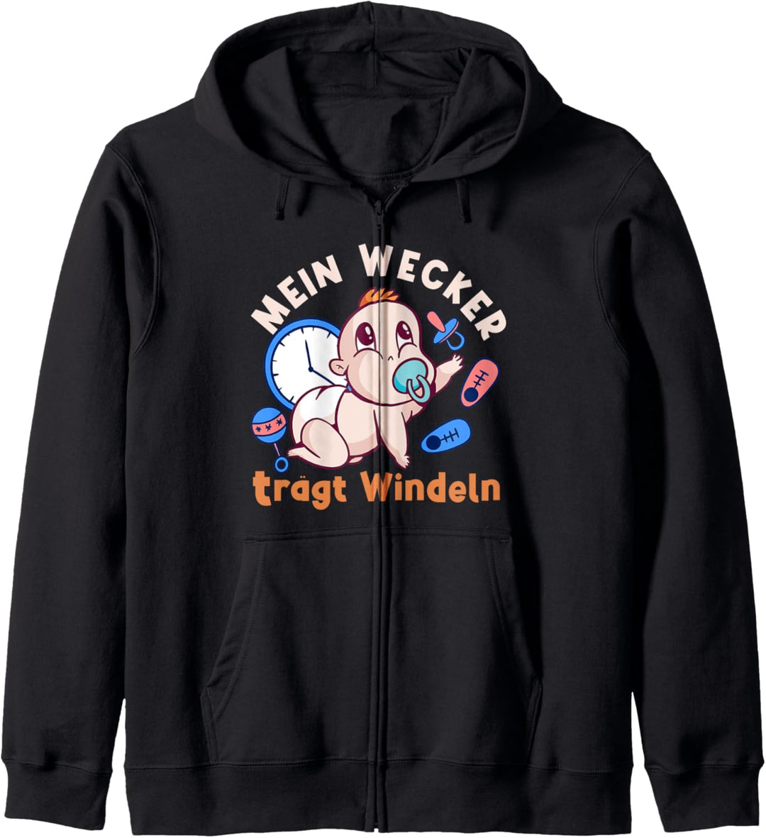 Mein Wecker trägt Windeln - werdende Eltern Schwangerschaft Kapuzenjacke