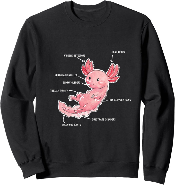 Axolotl Anatomie Beschreibung - Lustig Süsses Tier Design Sweatshirt