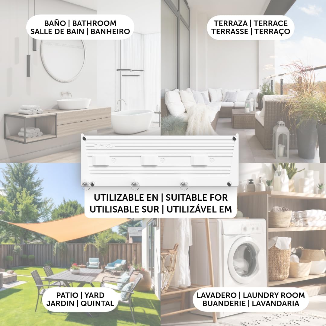 Cuncial Tz Retractable Wäscheleine mit 3 Fäden, Wäscheleine