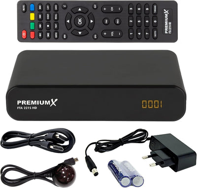 PremiumX Camping SAT Anlage HD TV Satelliten Receiver Single LNB 10m Kabel 2X F-Stecker kompakt im K