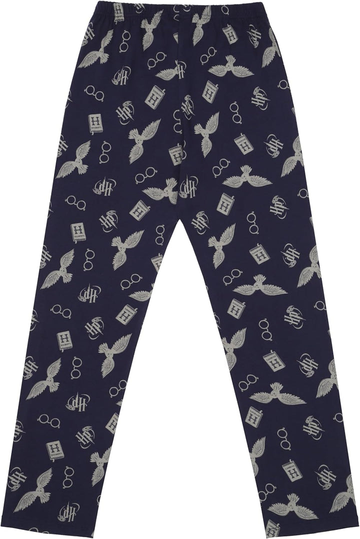 Harry Potter Mädchen Pyjama lang Schlafanzug, Pyjama, Hedwig, Hogwarts Zauberer, Langarm, Baumwolle,