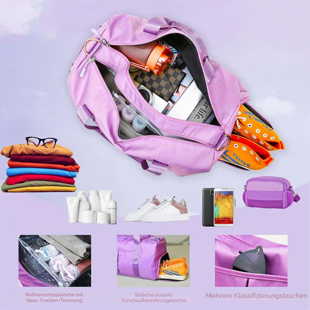 Personalisierte Gepäcktasche mit Foto-Namenstext, individuelle Reisetasche mit Nass- und Trockentasc