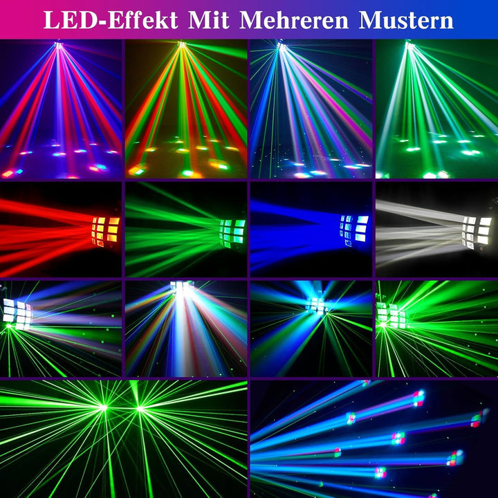 LED Bühnenbeleuchtung Partylicht, DMX512 2 in 1 RGB Disco Licht, Discolicht Party Lichter Musikgeste
