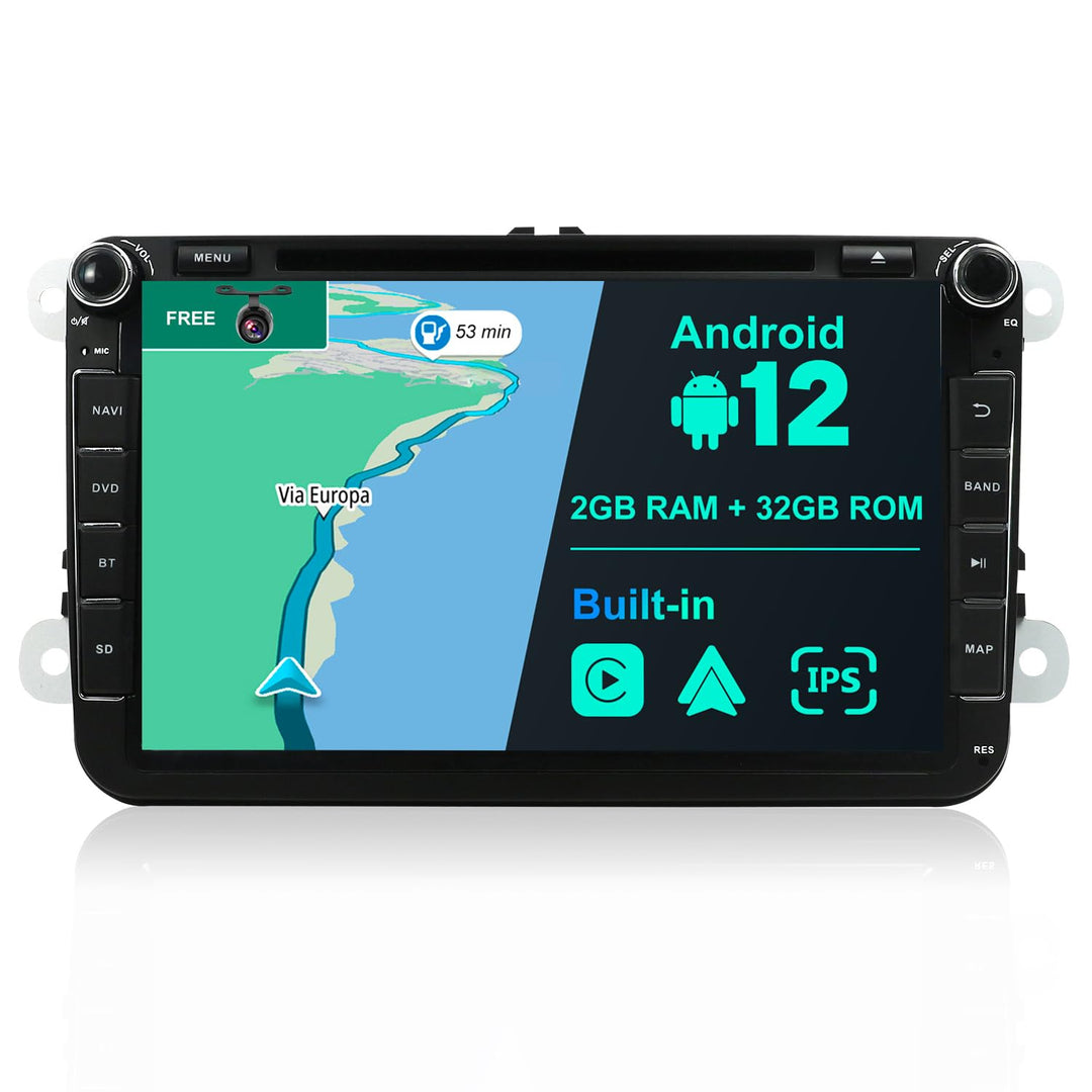 Android 12 IPS Autoradio Passt für Passat/Golf/Skoda/Seat/Jetta - Eingebautes CarPlay Android Auto -