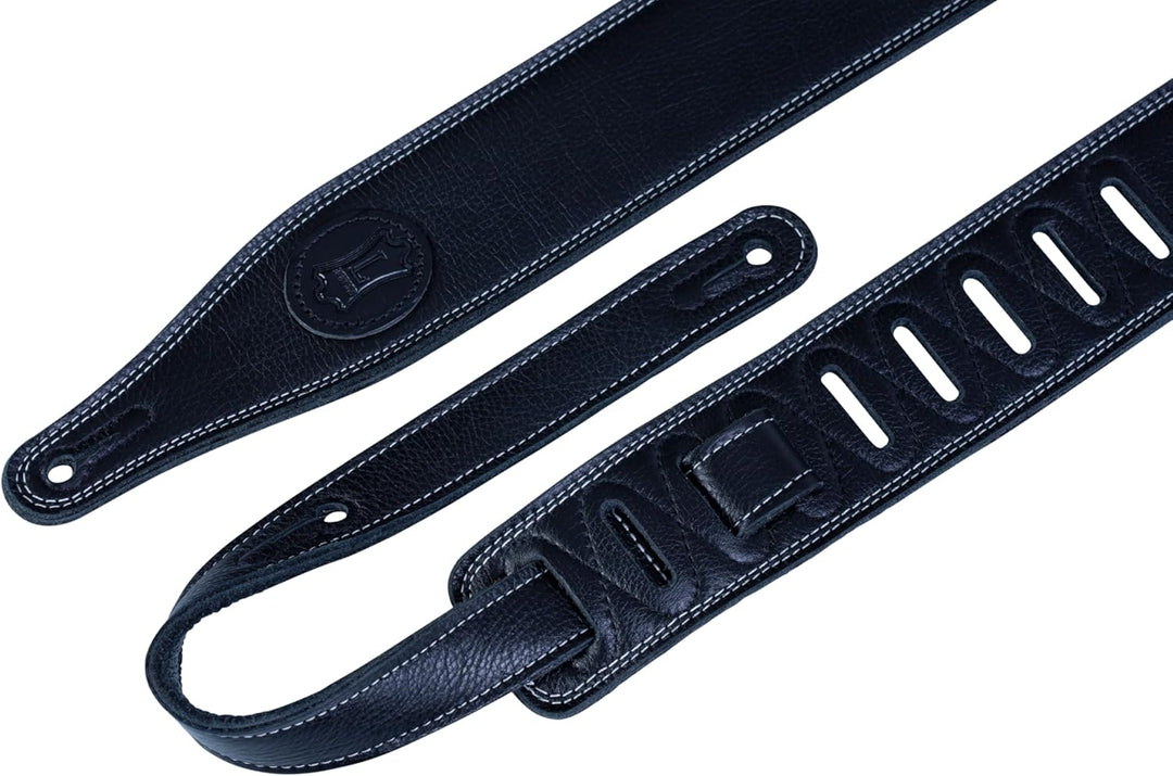Levy's M17SS-BLK Gitarrengurt Supersoft Garment Leather Tripple Ply Premium Top Grain Signature Logo