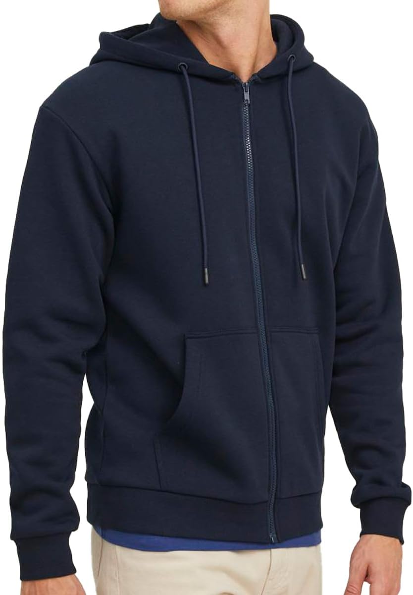 JACK &amp; JONES Regular Fit Hoodie Jacket Zip Pullover Sweater Uni Bradley S Navy Blazer, S Navy Blazer