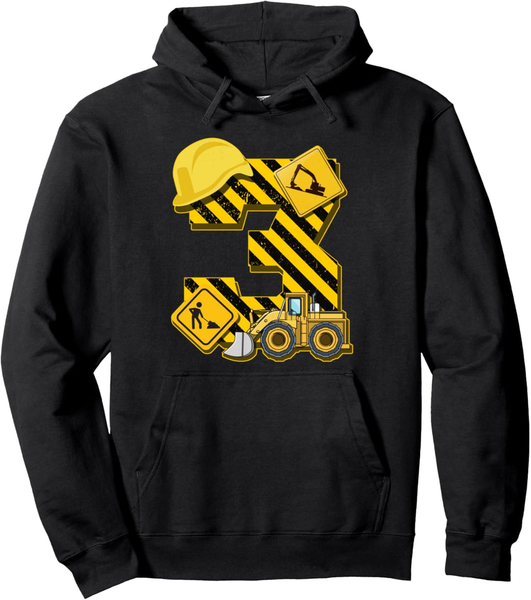 Kinder T-Shirt Bagger zum 3. Geburtstag I 3 Jahre Baumeister Bagger Pullover Hoodie