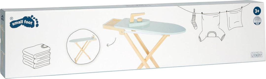 small foot Bügelbrett mit Bügeleisen aus Holz, höhenverstellbar und klappbar, Spielzeug für Kinder a