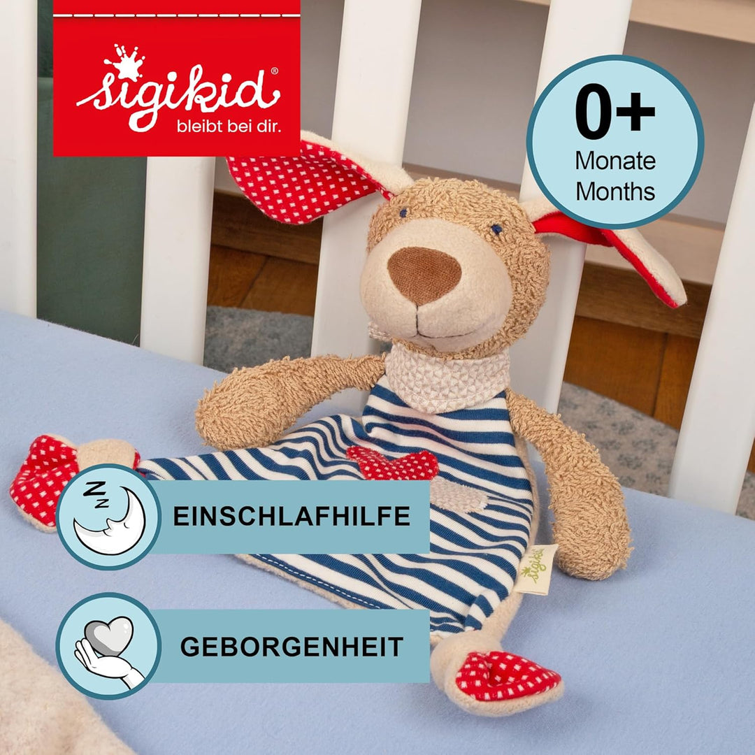 SIGIKID 40503 Schnuffeltuch Hund Green Mädchen und Jungen Babyspielzeug empfohlen ab Geburt blau Bla