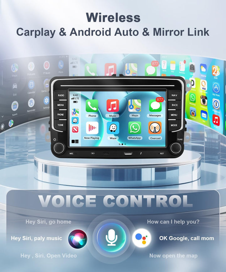 4GB+64GB Carplay Autoradio für VW Passat B6 T5 Golf 5 6 Polo 6R Tiguan T5 Jetta Seat Skoda mit Andro