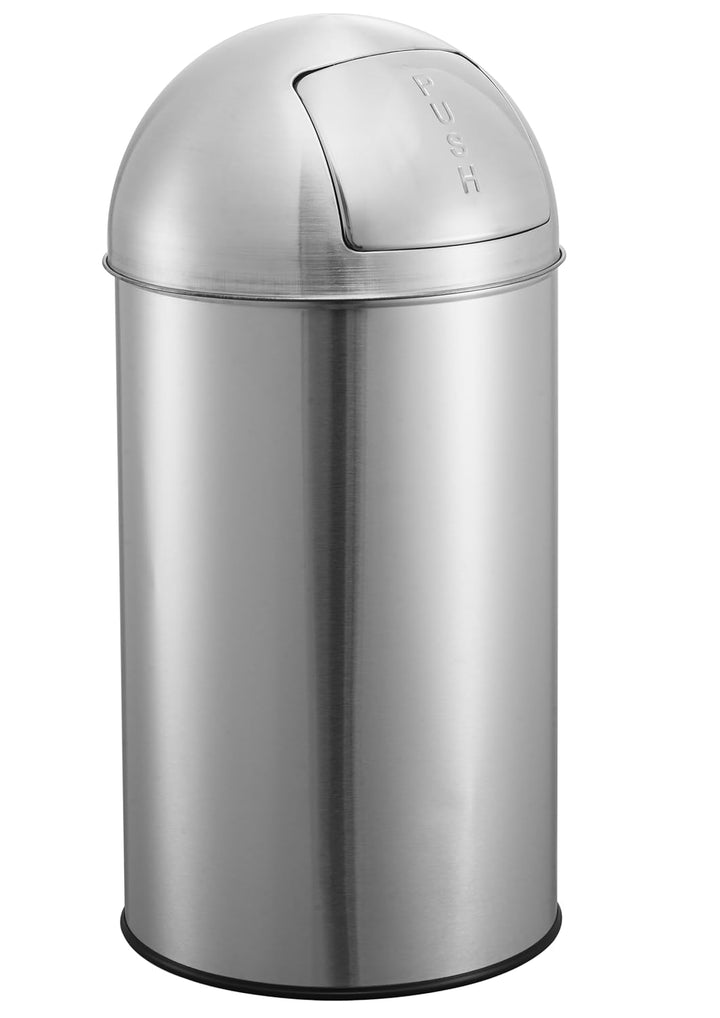 aro Push-Abfalleimer, rund, 40 L, Edelstahl, mit 1 Inneneimer, ideal für Büro