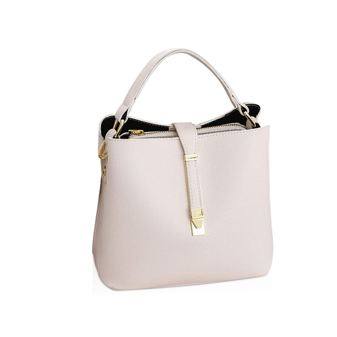 NICOLE & DORIS Leder Handtasche Damen Designer Frauen Umhängetasche mit Kartenfächer Shopper Klein T