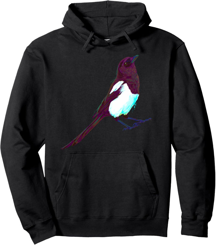 Bunter Splash Vogel Elster Pullover Hoodie