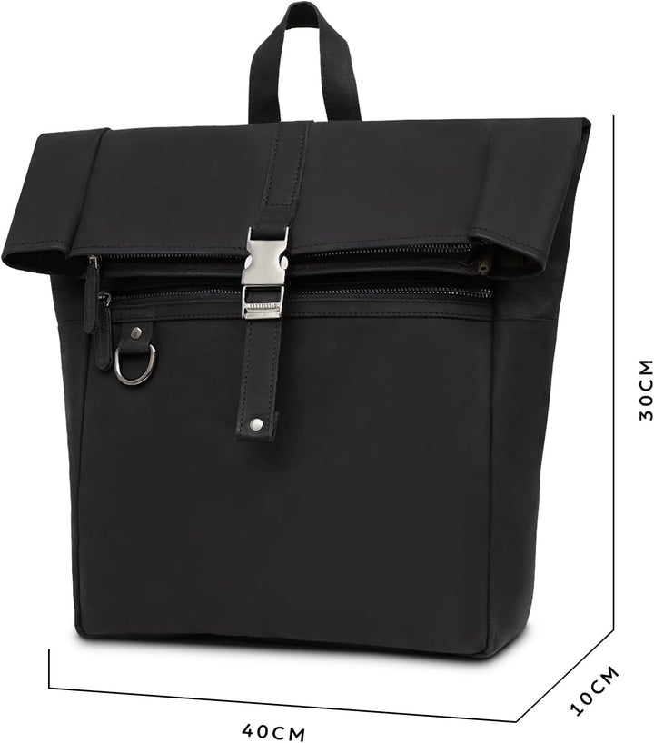 LEABAGS Leder Rucksack Damen & Herren I Echtleder Premium Daypack I Eleganter Backpack Frauen & Männ