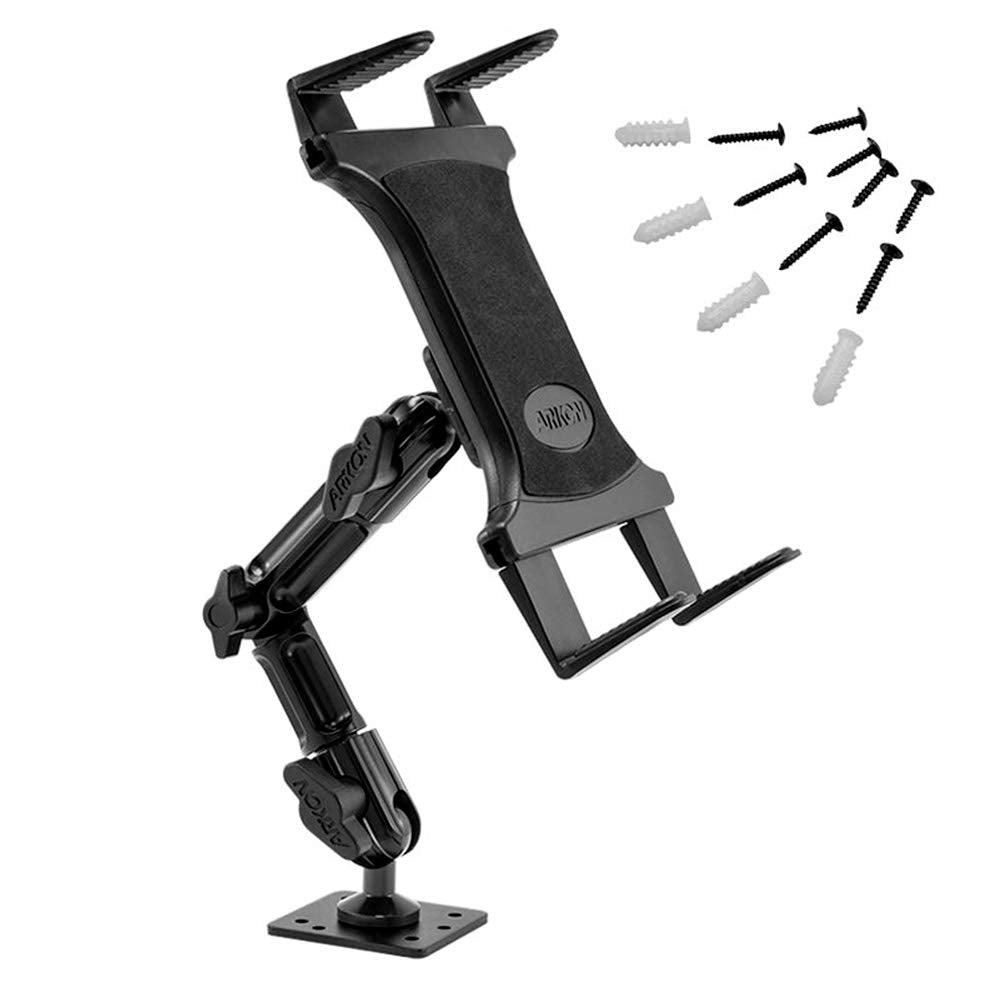 ARKON Robuste Tablet-Halterung mit verstellbarem Arm für Tischplatten, Autos, Fahrzeuge, Wände, komp