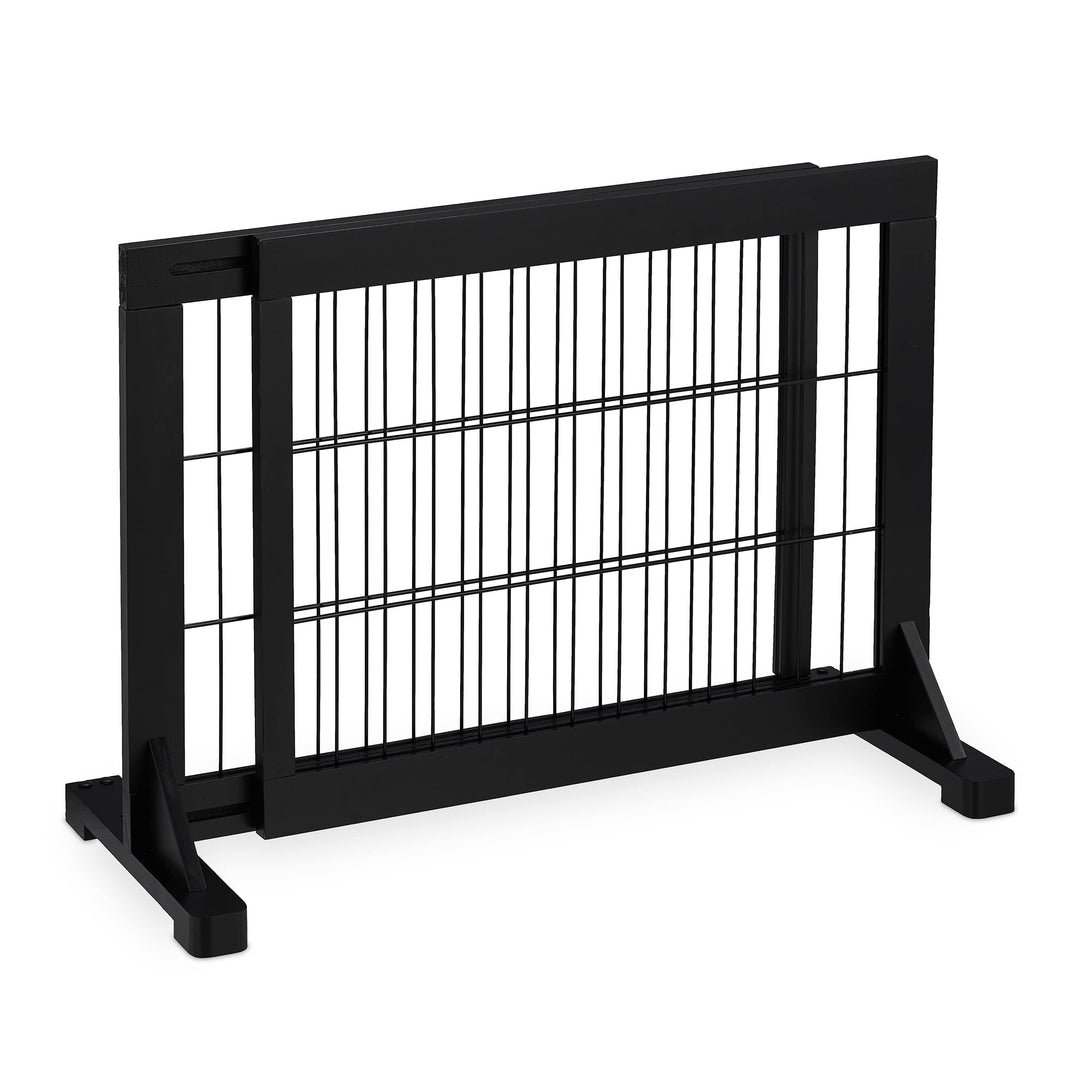 Relaxdays Absperrgitter, ausziehbares Schutzgitter, Treppe & Tür, HxB 56x70-108 cm, freistehend, Kin