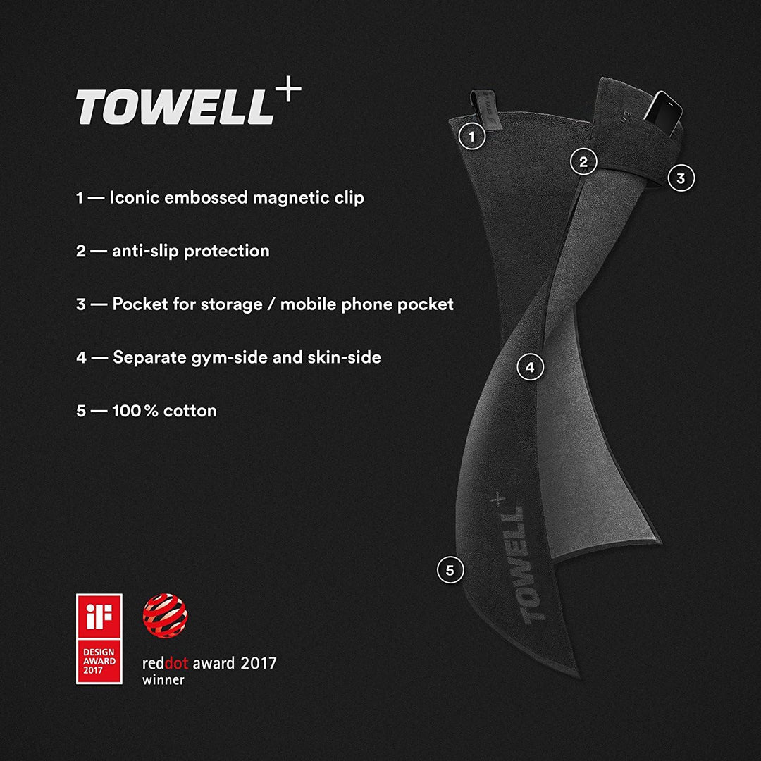 Stryve Towell Plus V2 Sporthandtuch mit Tasche und Magnetclip, in 7 Farben Die Höhle der Löwen (Dyna