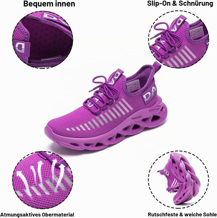 DANNTO Laufschuhe Herren Turnschuhe Damen Sneaker Leichte Atmungsaktiv rutschfeste Sportschuhe Gym F