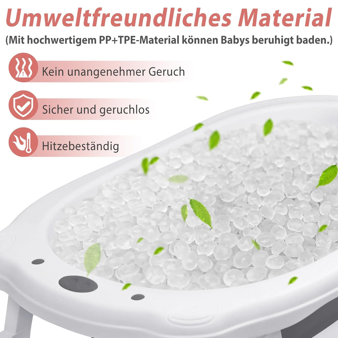 Faltbare Babywanne mit Ablauflöchern Geeignet für Kleinkinder bis 8 Jahre, Hitzebeständige, Rutschfe