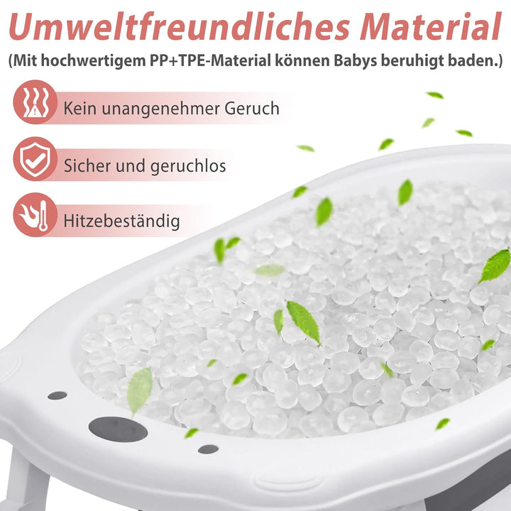 Faltbare Babywanne mit Ablauflöchern Geeignet für Kleinkinder bis 8 Jahre, Hitzebeständige, Rutschfe