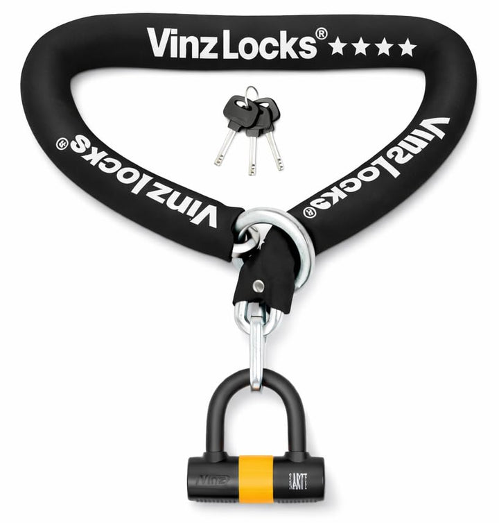 VINZ Trivor Kettenschloss ø10,5mm | ART 4 Zertifikat | Motorradschloss Kette Mopedschloss | sicheres