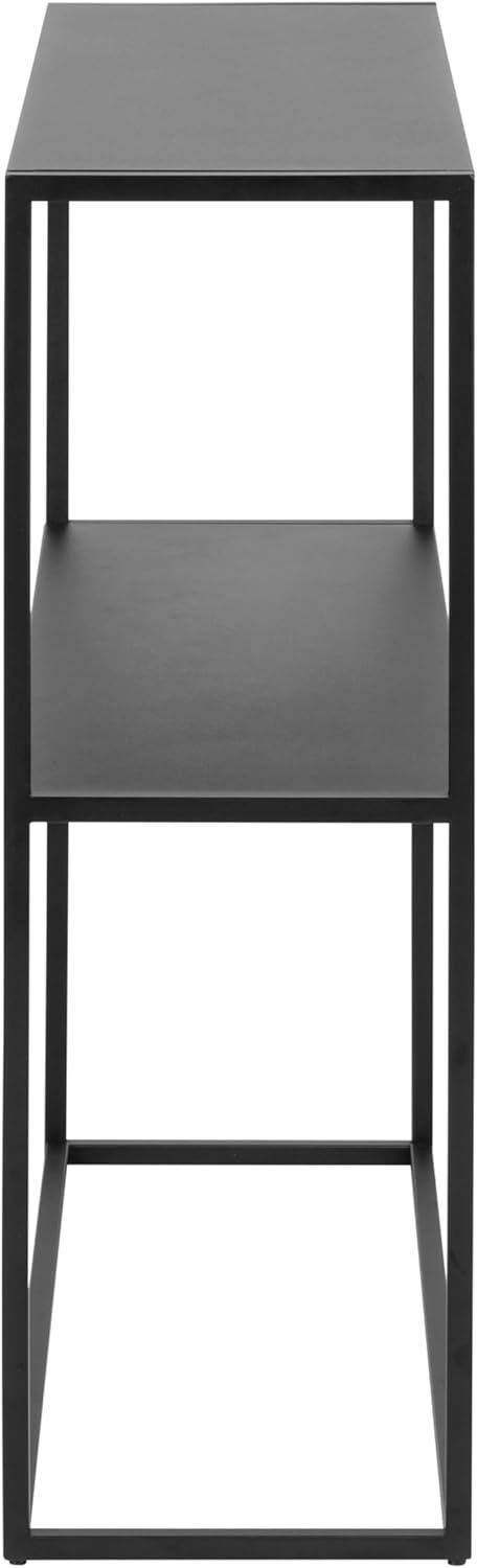 AC Design Furniture Nino Konsolentisch mit 1 Ablage, Industrieller aus Metall, Schwarzer Beistelltis