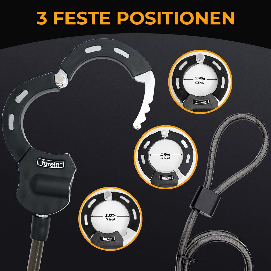 E Scooter Schloss Mit Tasche, 47.24in/14MM Dickes Kabelschloss für E-Scooter, Fahrradschloss,Handsch