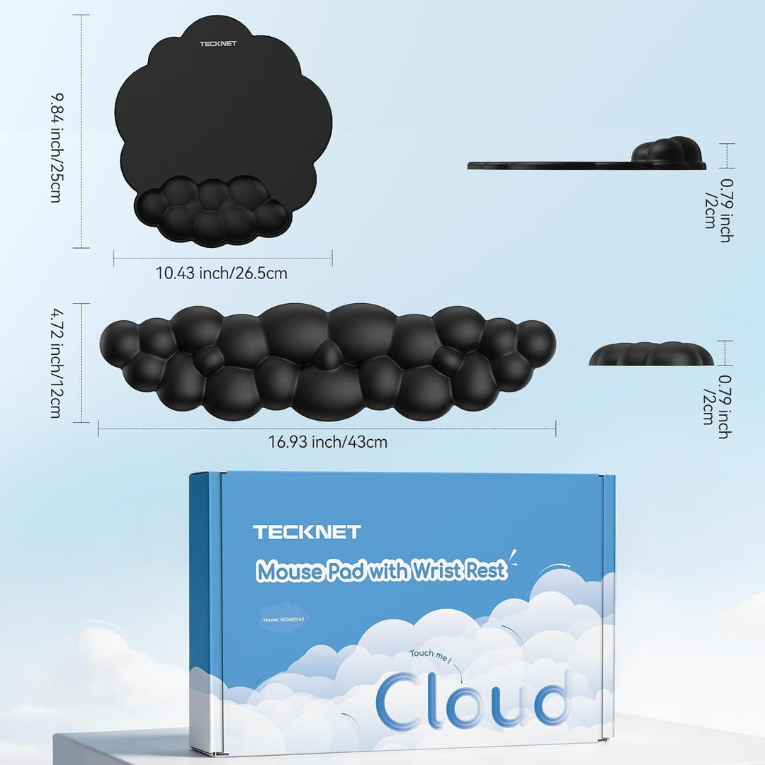 TECKNET Wolke Handballenauflage Tastatur, Mauspad mit Handauflage, Ergonomische Handauflage Tastatur
