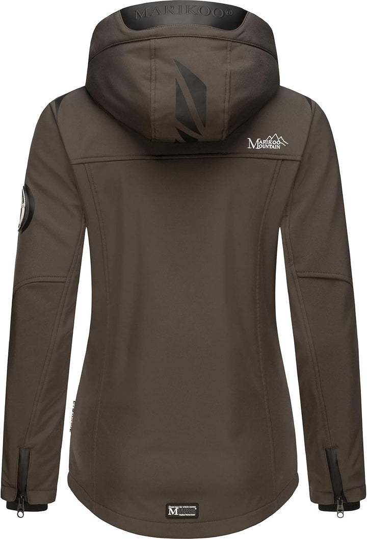 MARIKOO Damen Softshelljacke wasserdichte Funktionsjacke mit abnehmbarer Kapuze Mount-Cho-Oyu XS-XXL