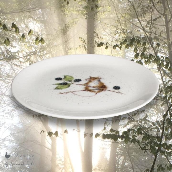 440s Wrendale Designs Porzellan-Kuchenteller Brombeer-Maus ca. 20,5 cm D Dessert-Platte Frühstück mi