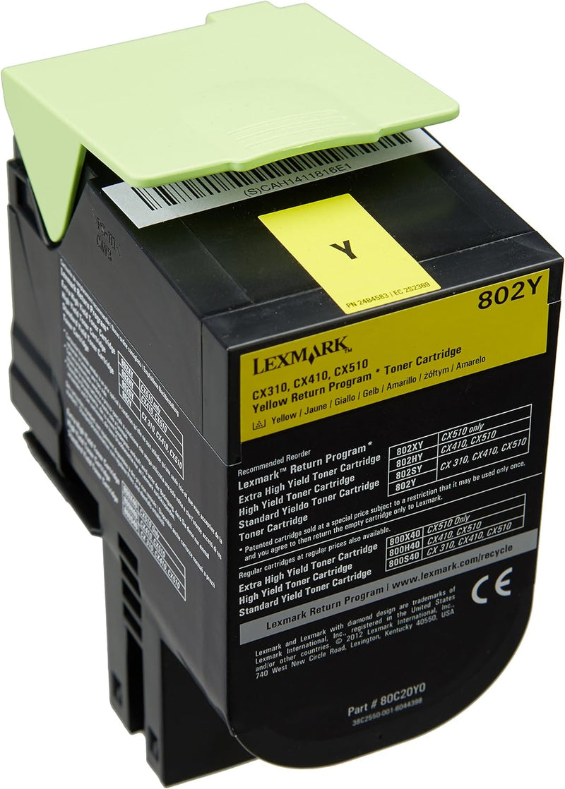 Lexmark 80C20Y0 Return Program Toner Cartridge, gelb 802y Gelb 1000 Seiten, Gelb 1000 Seiten