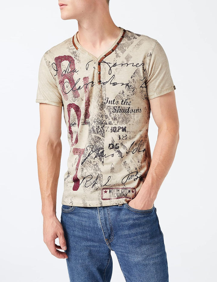 KEY LARGO Herren Mt Riot T-Shirt S Sand (1005), S Sand (1005)
