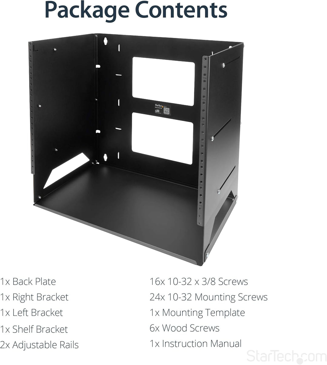 StarTech.com Wandmontage Rack mit Fachboden - Offenes Wandmontage-Rack - Open Rack - Wandmontage Rac