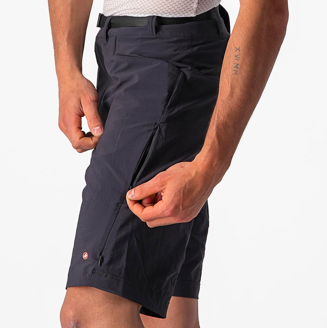 CASTELLI Herren Shorts Unlimited Trail Baggy Short M Schwarz-weiss, M Schwarz-weiss