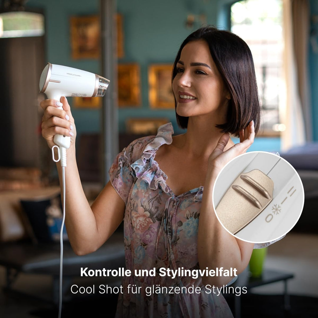 ProfiCare® Haartrockner klappbar | Hair Dryer 1400W | platzsparend mit Klappgriff | kompakter Airsty