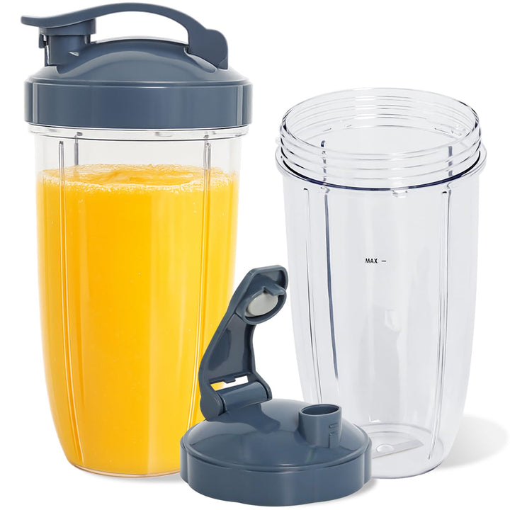 Poweka Ersatzteile Kompatibel mit Nutribullet 600 W/900 W Mixer, 2 Gläser à 32 oz mit Klappdeckel Ko