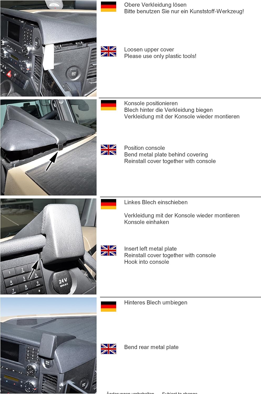 KUDA 6480 Halterung Echtleder schwarz für Mercedes Actros ab Bj.2012 - (Neue Form), 6480