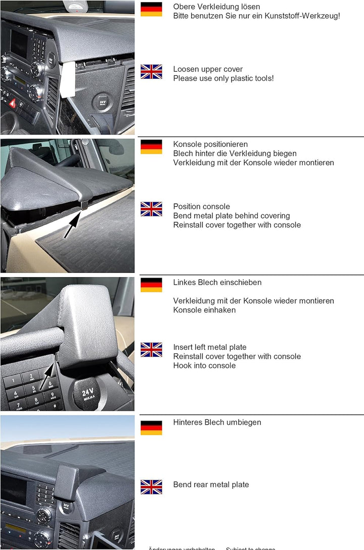 KUDA 6480 Halterung Echtleder schwarz für Mercedes Actros ab Bj.2012 - (Neue Form), 6480