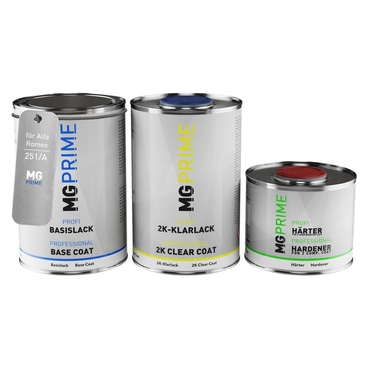 MG PRIME Autolack Dose Set für Alfa Romeo 251/A Biancospino White/Bianco Elegante Basislack 2K Klarl