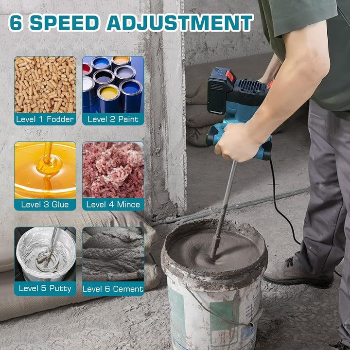 Akku-Farbmörtelrührer Kompatibel mit 18-21V Batterie, Farb-Mörtelrührer, 3100W Rührwerk (Ohne Akku),