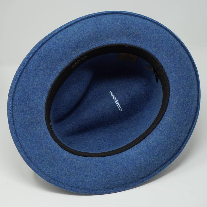 The Stoker – leichte breite Krempe – wasserabweisend – Fedora Trilby Style Filzhut S Blau melange, S