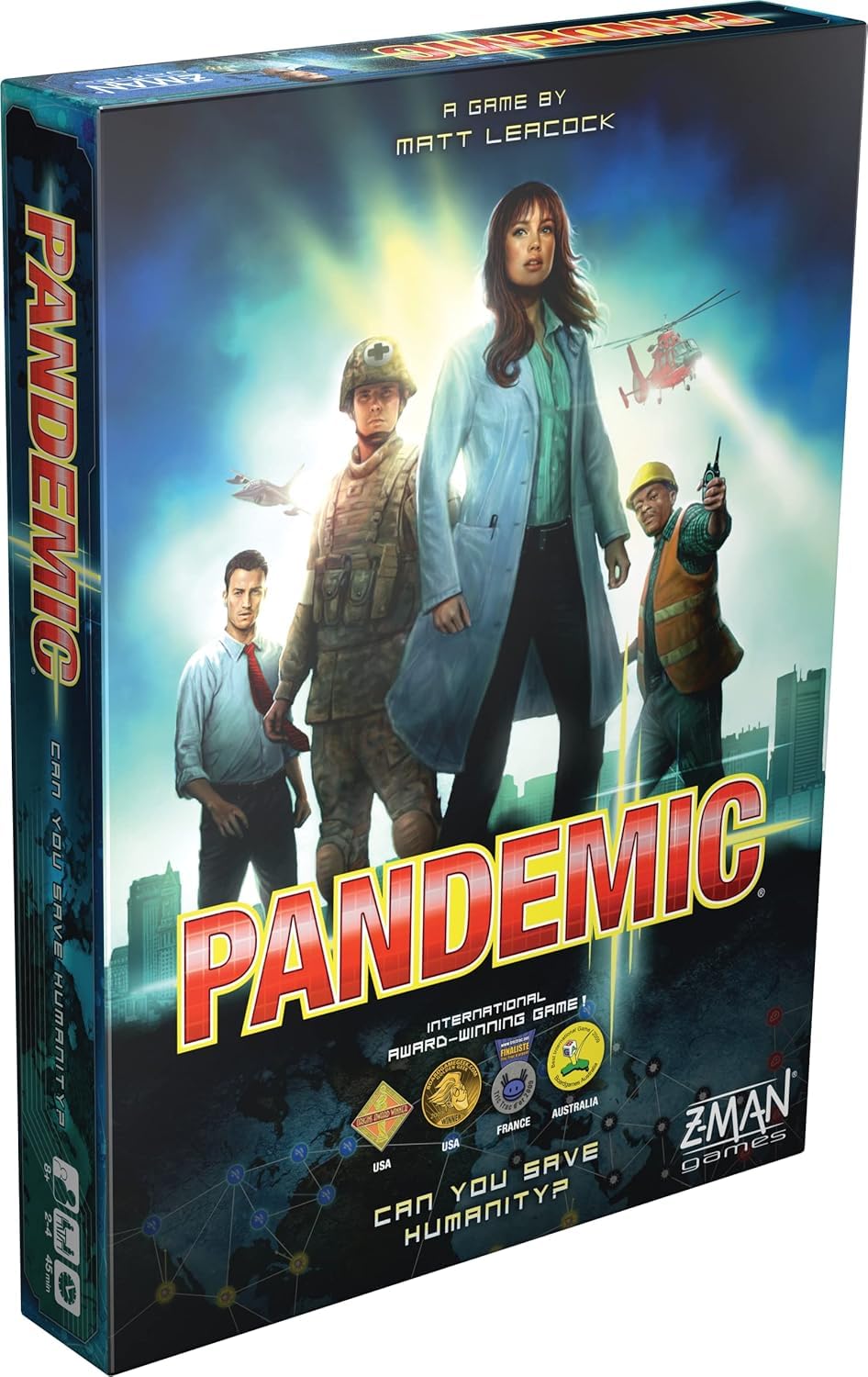 Z-Man Games , Pandemic , Board Game , Ages 8+ , 2-4 Players , 45 Minutes Playing Time