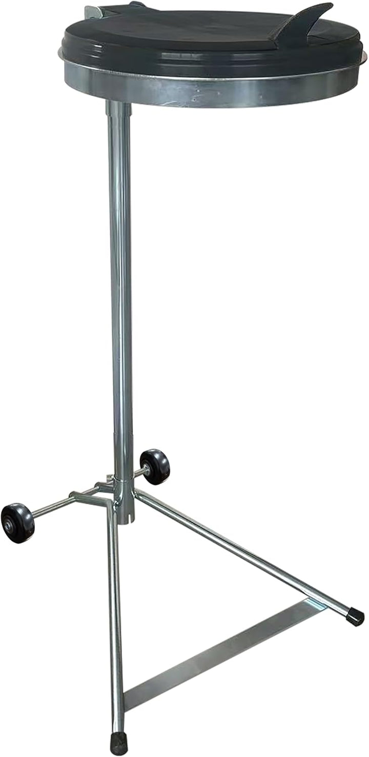 QUICK STAR Müllsackständer mit Deckel und 2 Rollen Metall Müllsackhalter 120 Liter | Stabiler Müllsa