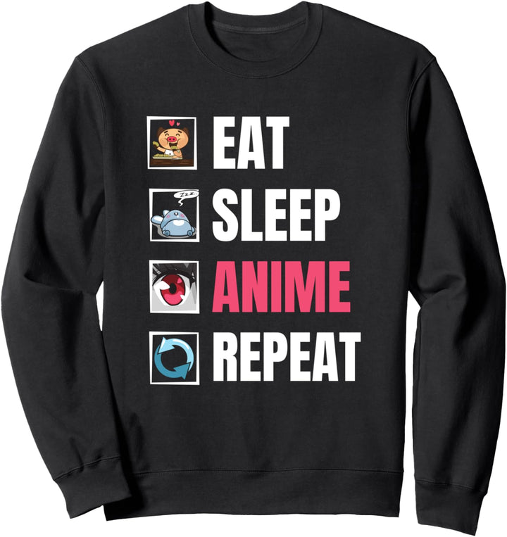 Lustiges Japan Eat Sleep Anime Repeat Anime und Manga Sweatshirt