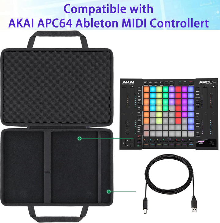 co2CREA Hart Reise Schutz Hülle Etui Tasche für Akai Professional APC64 Ableton MIDI Controller(Nur