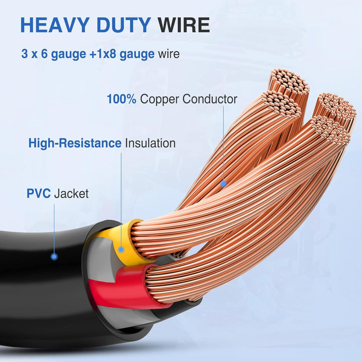 1 RV Generator Adapter Cord 30 Amp to 50 Amp 4 Prong Pure Copper Heavy Duty Twist Lock Male Plug10 G