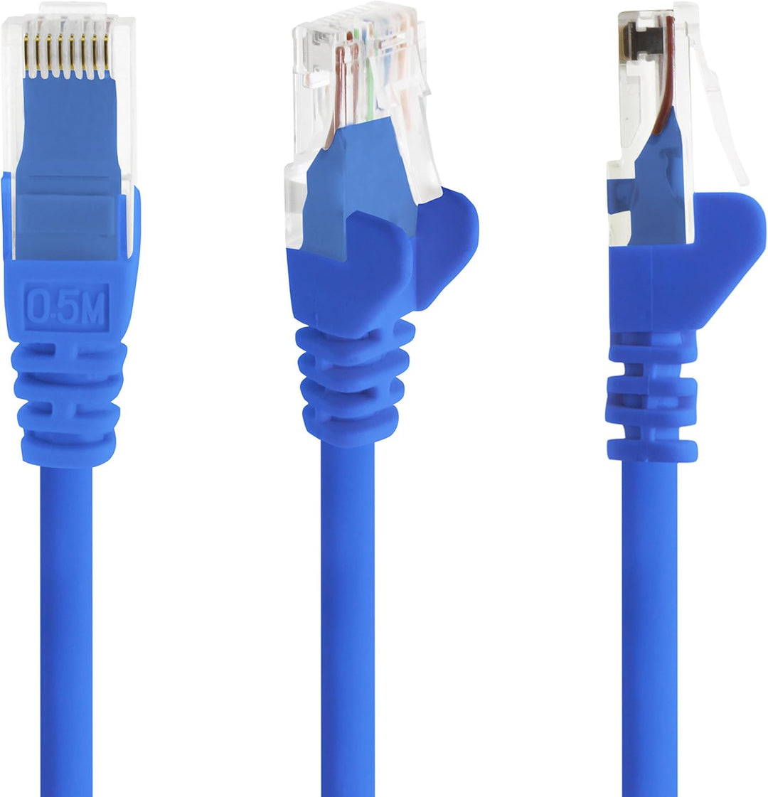 1aTTack.de 10m - blau - 5 Stück - (PACK) - CAT.6 CAT6 Ethernet-Lan-Netzwerk-Kabel 1000 Mbit/s Patchk