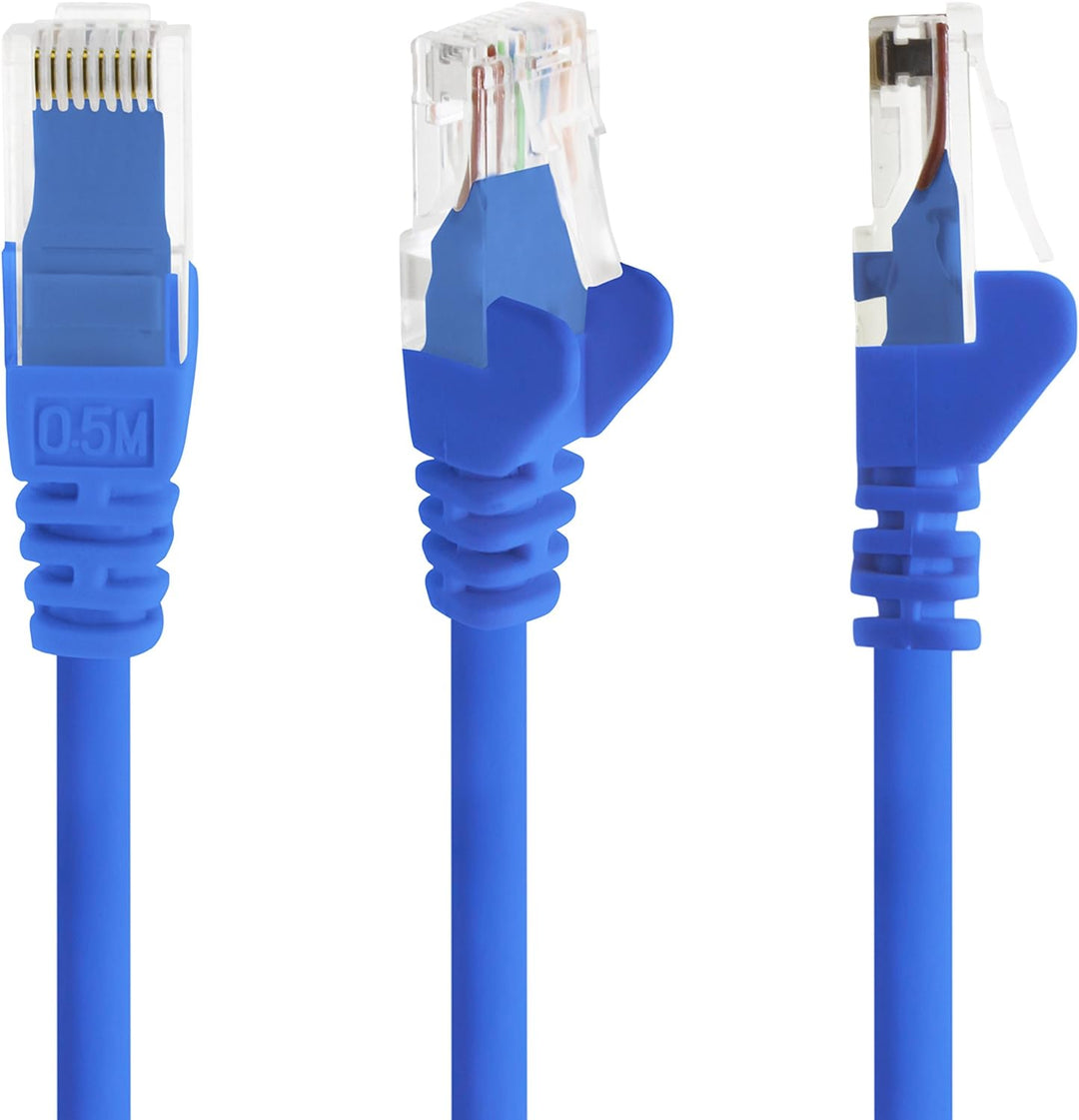 1aTTack.de Netzwerkkabel Cat.6 - blau - 10x - 5m - (Set) - CAT6 Ethernet Kabel Lankabel 1000 Mbits P